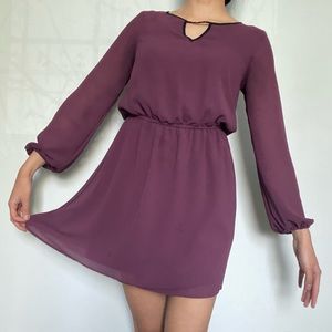 xhilaration Burgandy Long Sleeve Dress